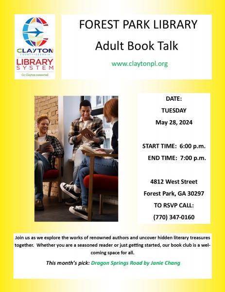 Image for event: Forest Park Library Adult Book Talk