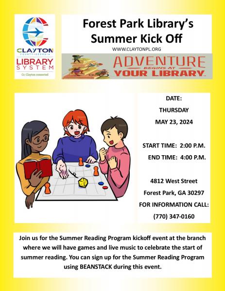 Image for event: Forest Park Library Summer Kickoff Event
