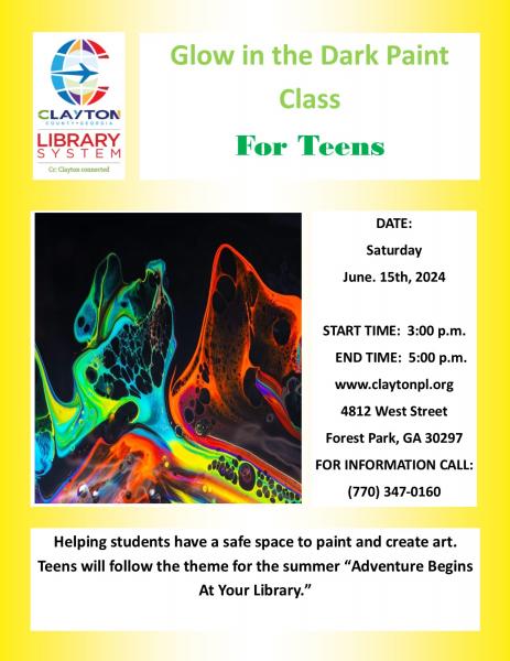 Image for event: Glow In The Dark Paint Class