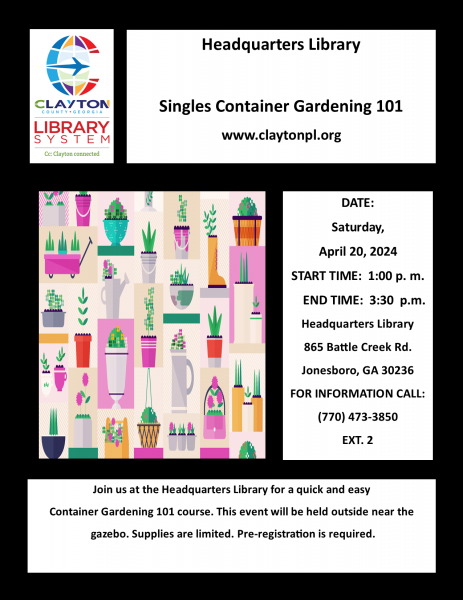 Image for event: Singles Contatiner Gardening