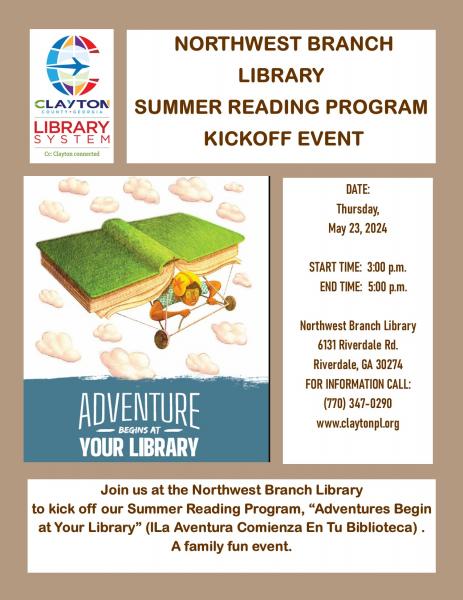 Image for event: NW Branch Library Summer Reading Program Kick Off Event